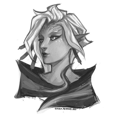 Little Caithe portrait I drew yesterday c: Drawing sylvari is a lot of fun~ | Pocky : r/Guildwars2