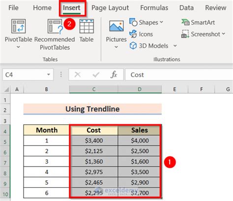 How to Calculate and Use Exponential Trend Model in Excel 的图像结果