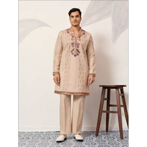 Premium Stylish V-neck Men Kurta Pajama Set – mahezon