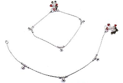Buy Shree Shobha Exceptionally Designed Silver Anklet Jewelry for Girls ...