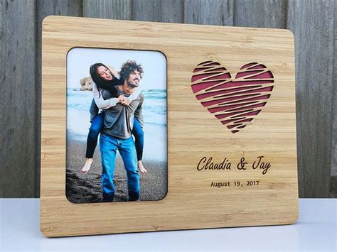 Love Heart Wedding Picture Frame Gift Customized Message | Photo frame ...