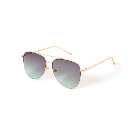 Buy Accessorize London Womens Blue Half Frame Aviator Sunglasses Online