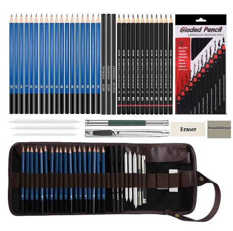 Corslet 41 Pcs Professional Drawing Supplies Sketching Art Kit Pencil ...