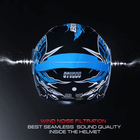 STUDDS Thunder Communication Ready D10 Bluetooth Helmet Motorbike ...