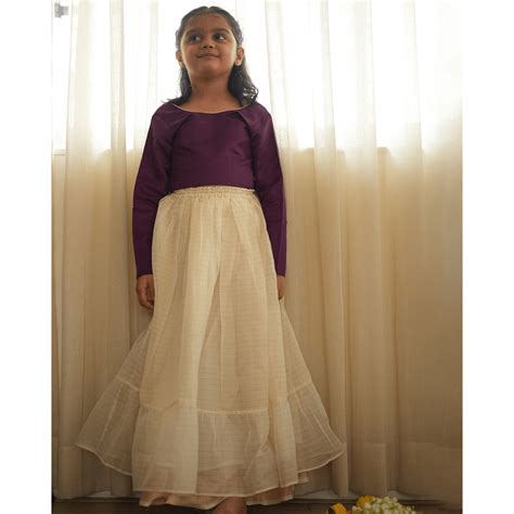 Love The World Today Anagha Lehenga Set - Purple & White Gold ...