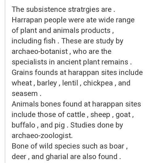 Describe the subsistence strategies of harappan civilization - Brainly.in