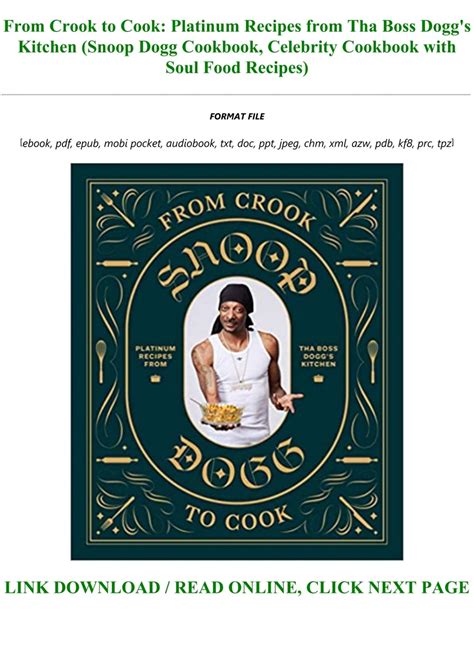 ~>Free Download From Crook to Cook: Platinum Recipes from Tha Boss Dogg ...