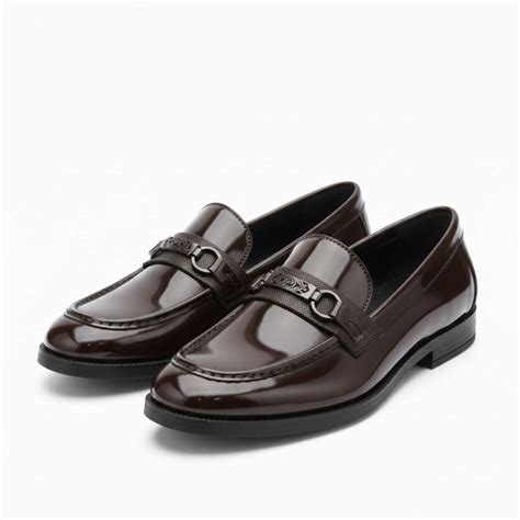 MEN’S DARK BROWN GLOSSY FORMAL LOAFER SHOES – MERCYCLASSIX