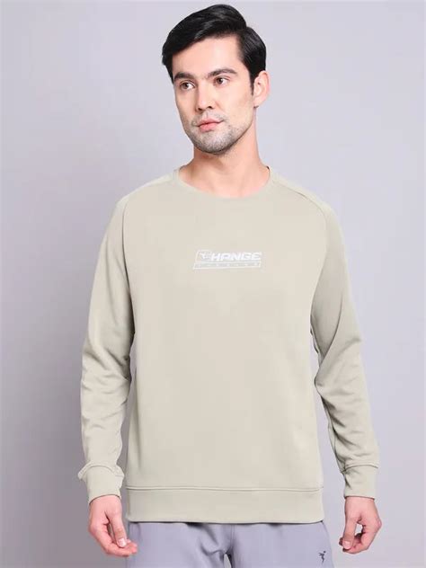 Men Slim Fit Crew Neck Sweatshirt with Elasto Plus