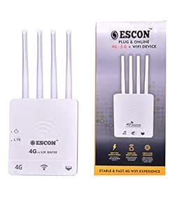 Escon Sim Supported Router with 4 Antenna,All Sim Card Support with 150 ...