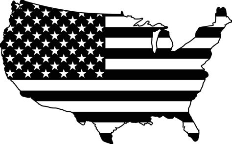 United States flag map USA Flag inside USA Map black and white vector ...