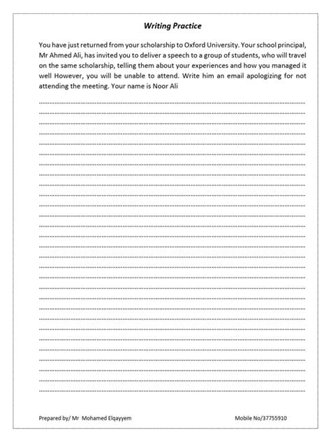 Image result for Template for Practice Writing