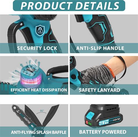 BEI & HONG BEI & HONG Mini Chainsaw 6-Inch with Battery, India | Ubuy