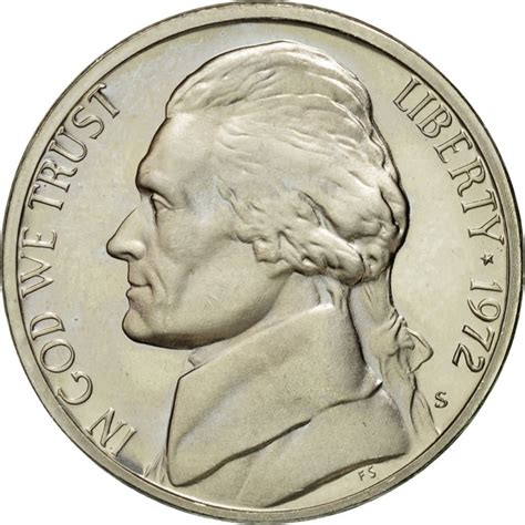 Five Cents 1972 Jefferson Nickel, Coin from United States - Online Coin ...