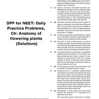 Anatomy of Flowering Plants Practice Questions - DPP for NEET