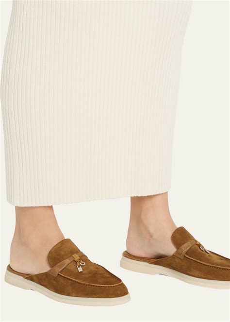 Loro Piana Suede Charms Loafer Mules - Bergdorf Goodman