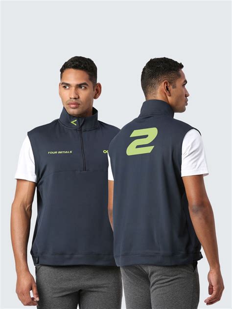 Sportsqvest Customised Men's Activewear Vest Jacket - Navy Blue