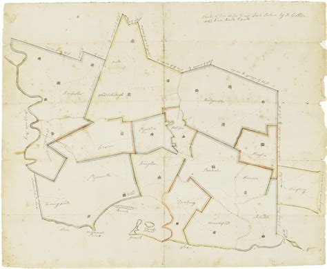 Early manuscript map of Plymouth County, Mass. - Rare & Antique Maps