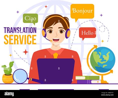 Translator Service Vector Illustration with Language Translation Various Countries and ...