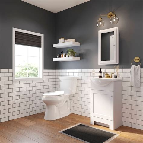 Style Selections 15.75-in x 25.75-in Recessed Mount White Mirrored ...