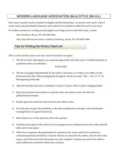 MLA 8 Format Example 的图像结果