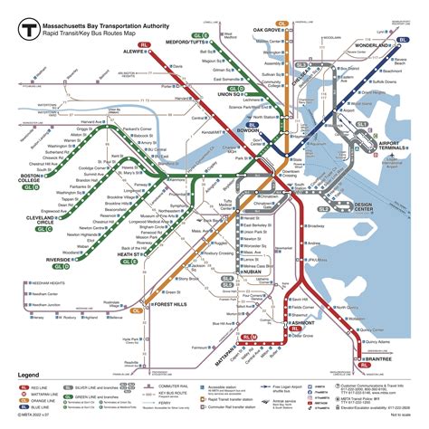 MBTA Subway Map 的图像结果