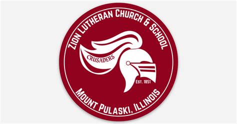 Zion Mt Pulaski Sticker by Jonathan Buescher | Round stickers | Sticker ...