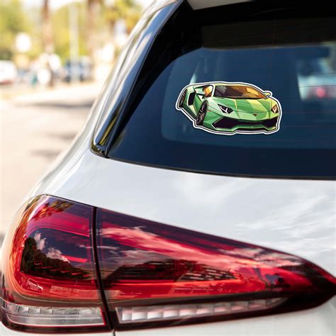 Green Lamborghini Aventador Stickers - Exotic Ride