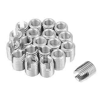 20pcs Self Tapping Slotted Screw Thread Insert Stainless Steel SUS303 ...