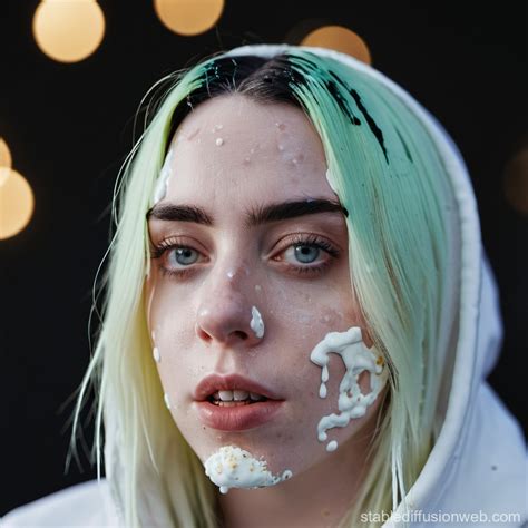 Billie Eilish's Cream-Splattered Face | Stable Diffusion Online