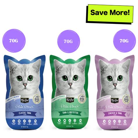 Kit Cat Tuna & White Fish, Chicken & Tuna and Classic Tuna Cat Wet Foo ...