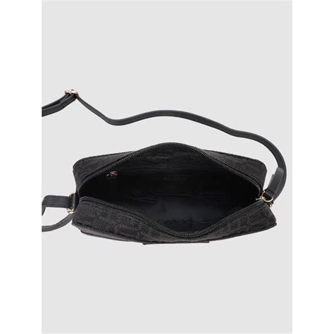 Buy Tommy Hilfiger Logo Black Polyester Sling Bag Online