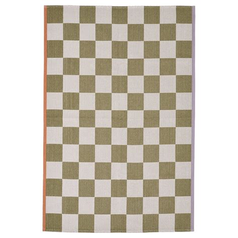 KLASSRUM rug, flatwoven, white/green, 133x195 cm (4'4"x6'5") - IKEA