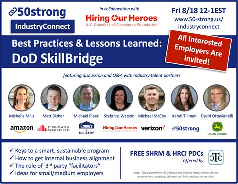 DoD SkillBridge: Employer Info Sharing | 50strong