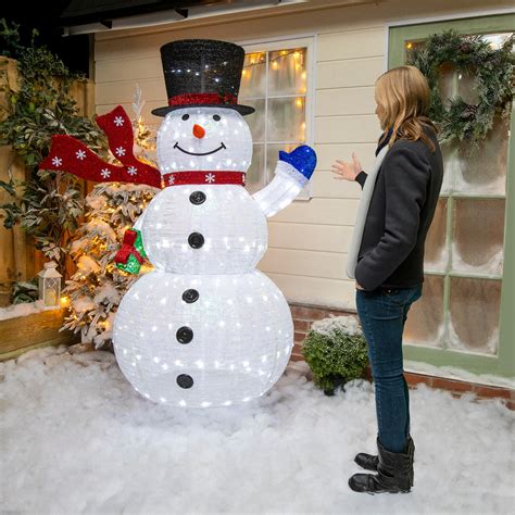 Christmas Snowman Lights - 1.8M Pop-Up Outdoor Light Up Snowmen with 2 ...
