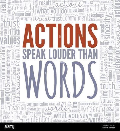 Actions Speak Louder Than Words word cloud conceptual design isolated ...