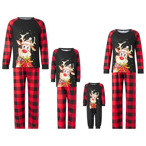 Dewadbow Family Christmas Pjs Matching Sets Plaid Holiday Sleepwear ...