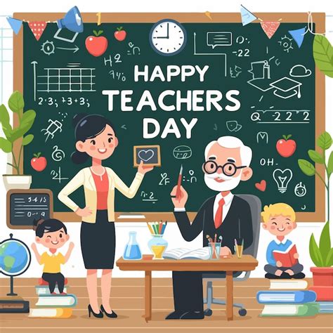 Happy teachers day celebration background vector illustration | Premium ...