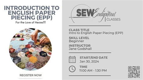 Class: Introduction to English Paper Piecing (EPP) - For the Love of ...