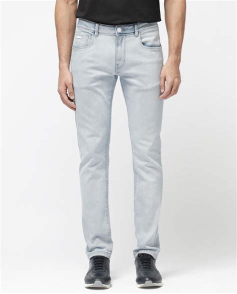 Rare Rabbit Men's Rafail Light Blue Slim Fit Mid Rise Ice Wash Jeans