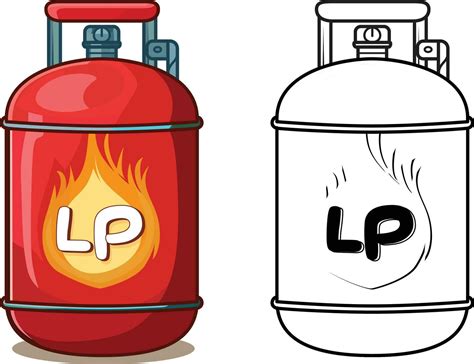 LPG cylinder cartoon vector illustration, LP gas cylinder , Liquefied ...