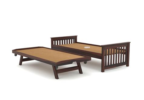 Buy Rema Trundle Bed (Walnut Finish) Online in India | UrbanWood