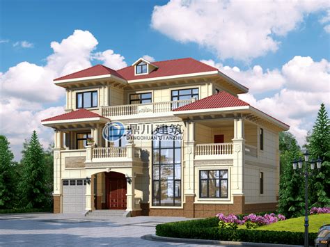 豪华欧式三层别墅住宅设计图纸，占地面积150平方米(150平方米，45万-50万，S5724）