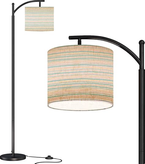 Modern Arc Floor Lamp with Dimmer Mid Century seamless colorful stripes ...