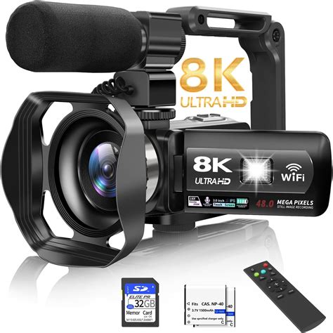 Buy Video Camera, 8K Camcorder 48MP 15FPS UHD WiFi IR Night Vision ...