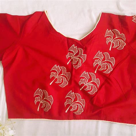 Soft Cotton Maroon Blouse With Palash Flower Embroidery – STORI