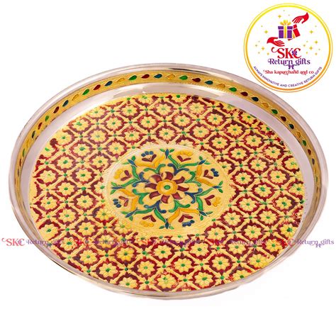12 Inch Meenakari Pooja Plate – Sha Kapurchand & Co