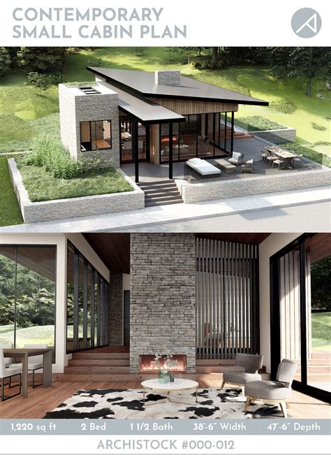 Small Cabin / Guest House Plan - Modern Tiny Home Style | Guest house ...