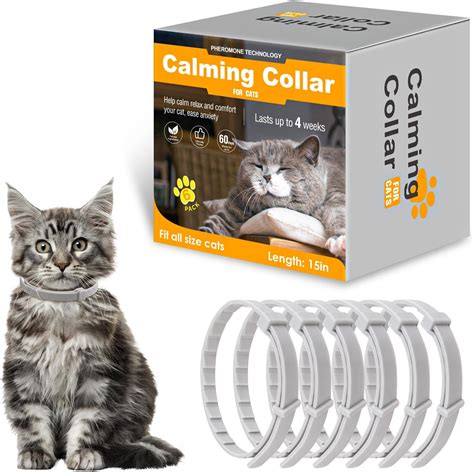 6 Pack Calming Collar for Cats,Pheromone Cat Calming Collar Cat Anxiety ...