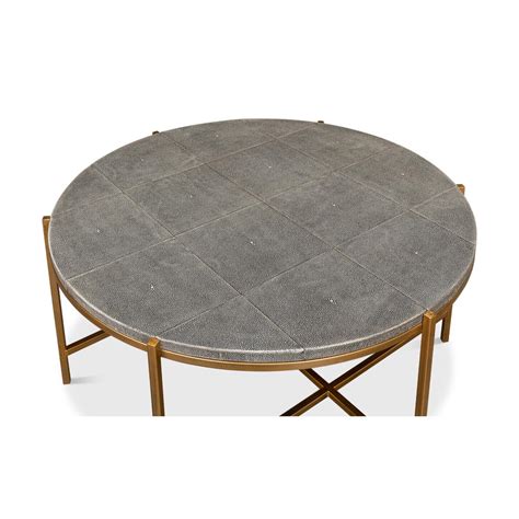 Mid Century Round Leather Cocktail Table For Sale at 1stDibs | leather ...